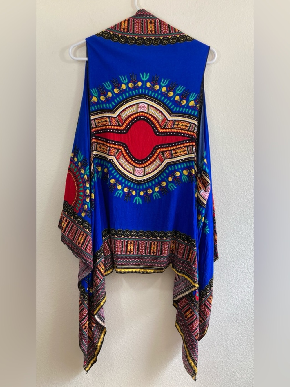 Boho Multicolor Open Front Handkerchief Hem Vest Size OS - Picture 8 of 9